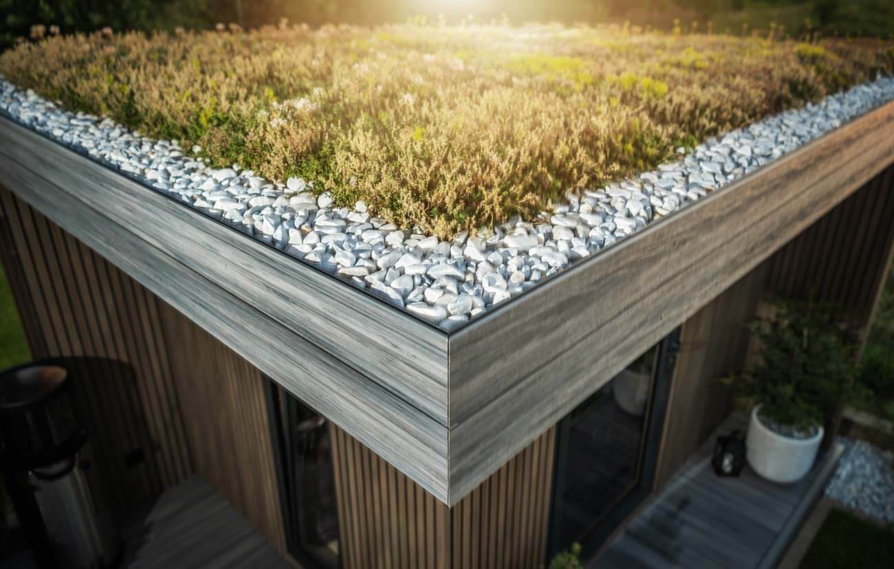 Green-Flachdach mit Dachbepflanzung Plansecure Safe-Homes